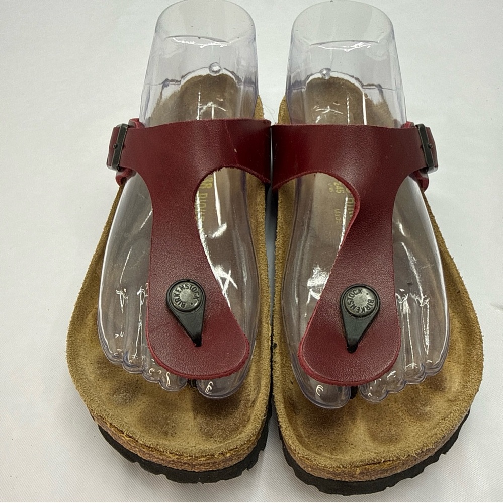 Birkenstock Gizeh Women Maroon Thong Sandals Size 38 US 7